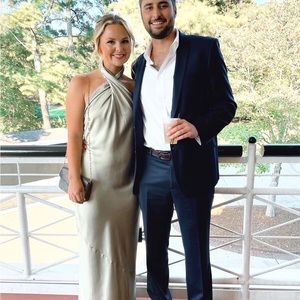 Show Me Your Mumu SMYM Jasmine Halter Maxi Dress Moss Green Medium